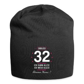 Endlich 32 Geburtstag Ich Kann Alles Ich Weiß - Jersey-Beanie - Schwarz - Vorne