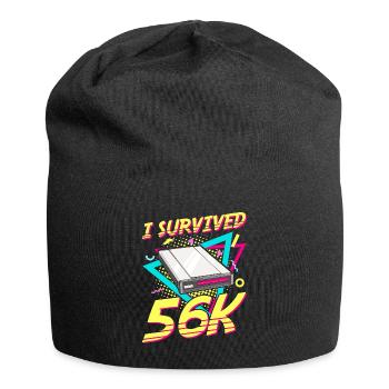 90er Nostalgie Retro 90er Einwahl Internet Vintage - Jersey-Beanie - Schwarz - Vorne