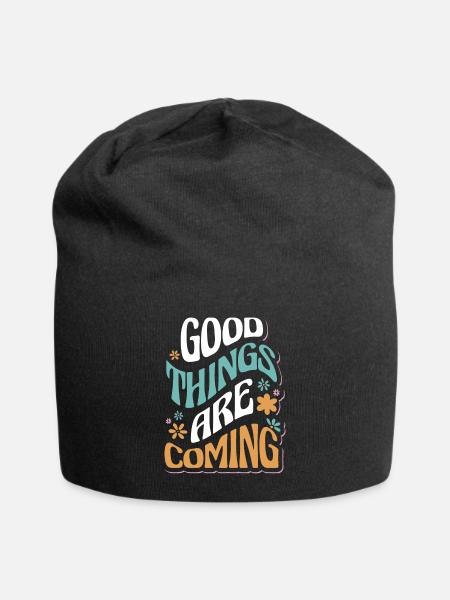 De bonnes choses arrivent motivantes - Bonnet en jersey - noir