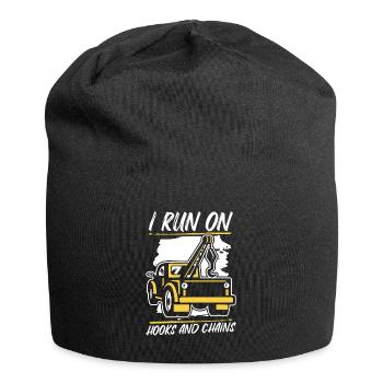 Je cours sur crochets et chaînes conducteur de remorquage - Bonnet en jersey - noir - Devant