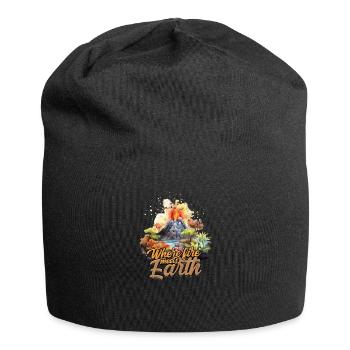 Where fire meets earth - Volcano - Jersey Beanie - black - Front