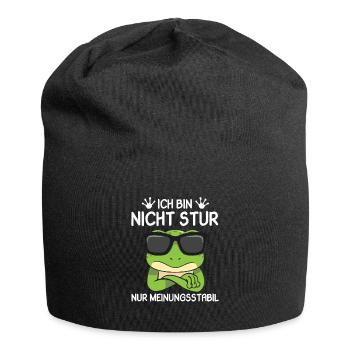 Ich bin nicht Stur nur Meinungsstabil Frosch - Jersey-Beanie - Schwarz - Vorne