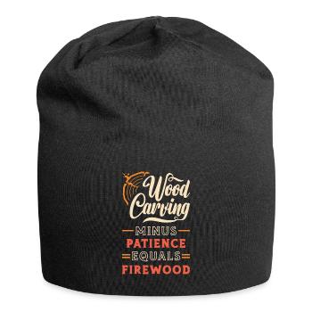 Wood Carving Minus Patience Equals Woodworking - Jersey-Beanie - Schwarz - Vorne