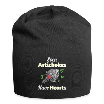 Artichokes Have Hearts Artischocke Vegan - Jersey-Beanie - Schwarz - Vorne