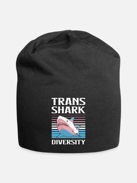 Haifischliebhaber Transgender Stolz Fahne Trans - Jersey-Beanie - Schwarz