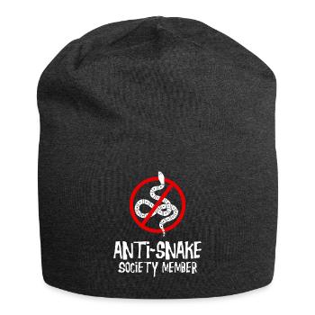 Ophidiophobia: Fear of snakes, snake, boa - Jersey Beanie - charcoal grey - Front
