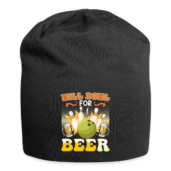 Bowling Shirt Will Bowl for Beer Bierfan - Jersey Beanie - black - Front