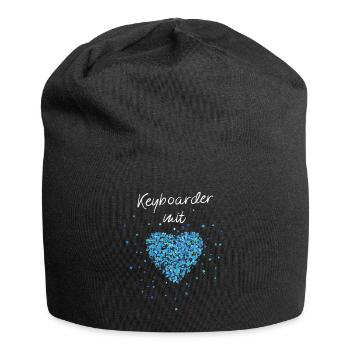 Keyboarder mit Herz Keyboard Musikinstrument - Jersey-Beanie - Schwarz - Vorne