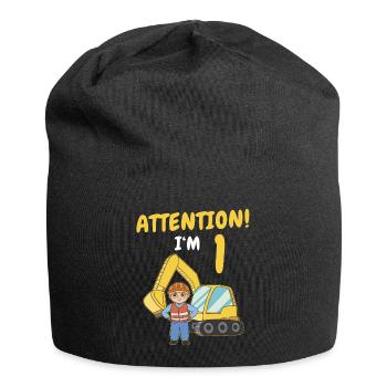 Cadeau 1 an anniversaire garçon ou fille - Bonnet en jersey - noir - Devant