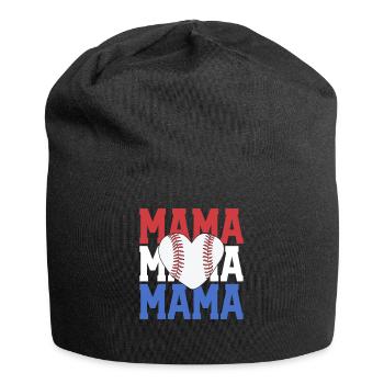 Baseball Mama Shirt Vintage Retro American - Jersey Beanie - black - Front