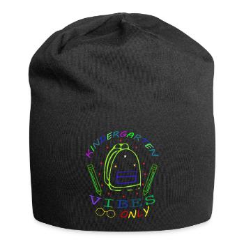Kindergarten vibes only, Children, Start, Summer - Jersey Beanie - black - Front
