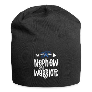 Neffe eines Krieger-Support-Teams Darmkrebs - Jersey-Beanie - Schwarz - Vorne