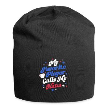 Baseball Nana Retro Oma Mein Lieblingsspieler - Jersey-Beanie - Schwarz - Vorne