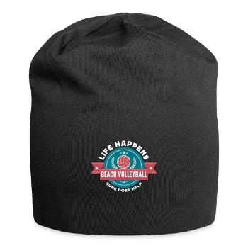 Beach Volleyball Life Happens Beach Volleyballer - Jersey-Beanie - Schwarz - Vorne