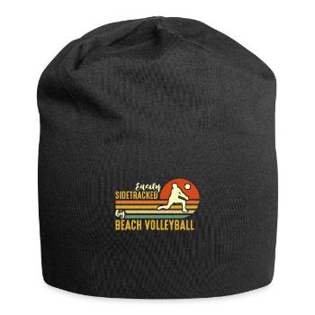 Beach Volleyball Easily Sidetracked By Volleyball - Jersey Beanie - black - Front