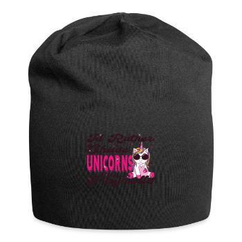 Je préfère chasser les licornes que - Bonnet en jersey - noir - Devant