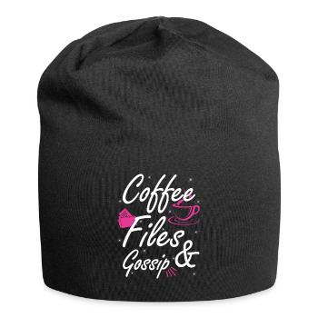 Kaffee, Akten Und Klatsch - HR -Offizier - Jersey-Beanie - Schwarz - Vorne