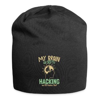 Mon cerveau est à 95% Hacking Sniffer Social - Bonnet en jersey - noir - Devant
