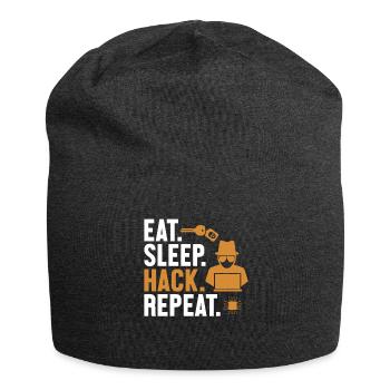 Eat Sleep Hack Repeat Social Engineering Phishing - Jersey Beanie - charcoal grey - Front