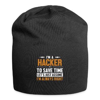 Hacker Let's Assume I'm Right Phishing Sniffer - Jersey-Beanie - Schwarz - Vorne