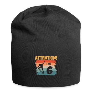 Attention! I am 6 - Jersey-Beanie - Schwarz - Vorne