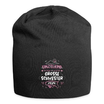 Große Schwester 2024 Einzelkind - Jersey-Beanie - Schwarz - Vorne