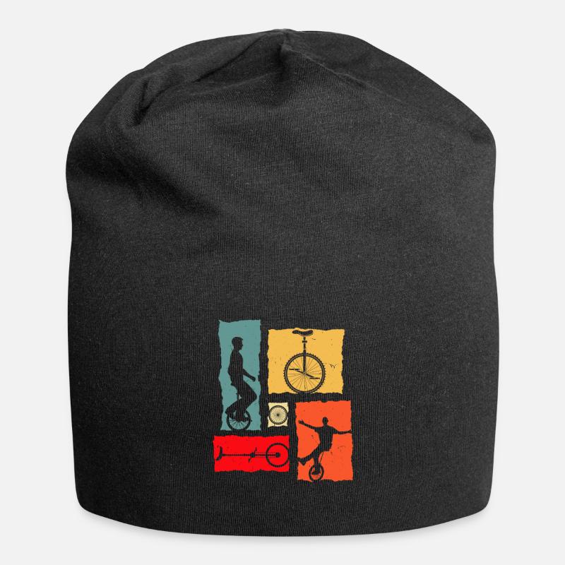 Einrad Retro - Jersey-Beanie - Schwarz