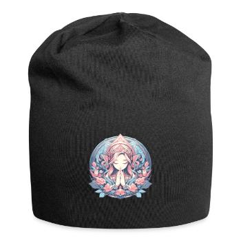 Meditation Achtsamkeit Entspannung Ruhe - Jersey-Beanie - Schwarz - Vorne