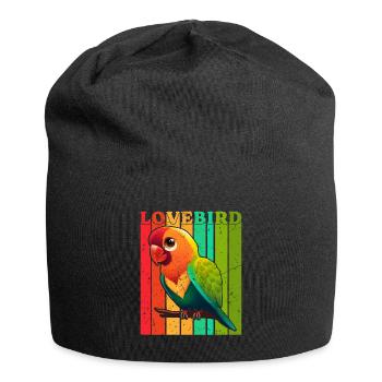 Tourtereaux, amoureux des oiseaux, perroquets, tourtereaux - Bonnet en jersey - noir - Devant