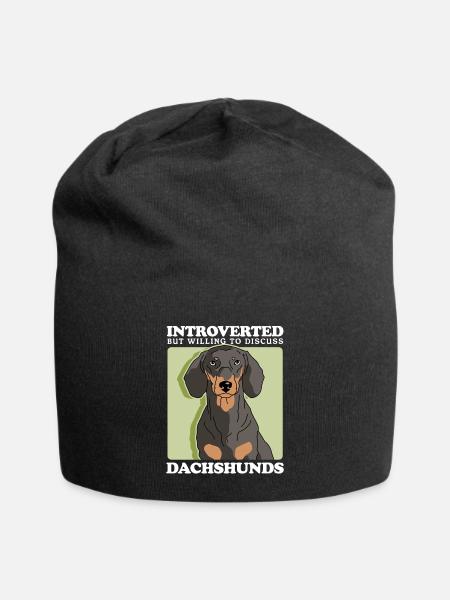 Teckel Teckel Chiens Teckel Cadeau Chien - Bonnet en jersey - noir