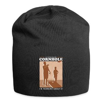 Cornhole Player Bean Bag Blind Hole Gift - Bonnet en jersey - noir - Devant