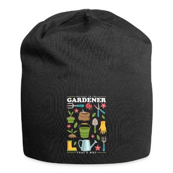 Jardin, jardinier amateur, jardinage, jardinier, cadeau - Bonnet en jersey - noir - Devant