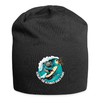 Beach Bums Koala has fun surfing - Jersey Beanie - black - Front