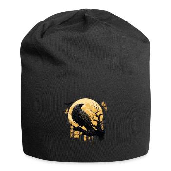 Wikinger Saga Munin und Kunin Rabe Odins Wikinger - Jersey-Beanie - Schwarz - Vorne