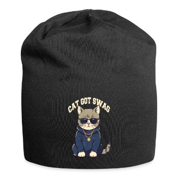 Vous avez Swag Cat avec des lunettes de soleil - Bonnet en jersey - noir - Devant