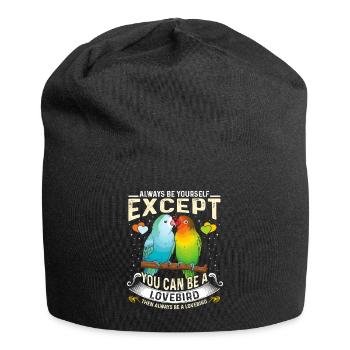 Les tourtereaux Toujours toi sauf que tu peux être un tourtereau - Bonnet en jersey - noir - Devant