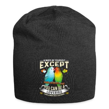 Les tourtereaux Toujours toi sauf que tu peux être un tourtereau - Bonnet en jersey - charbon - Devant