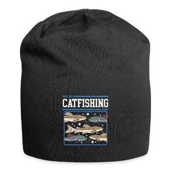 Pêcheurs à la ligne Pêche au poisson-chat Poisson Cadeau de pêche - Bonnet en jersey - noir - Devant