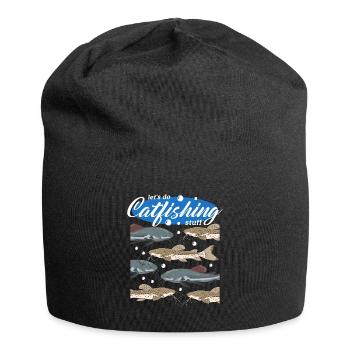 Cadeau de pêche à la pêche au poisson-chat - Bonnet en jersey - noir - Devant