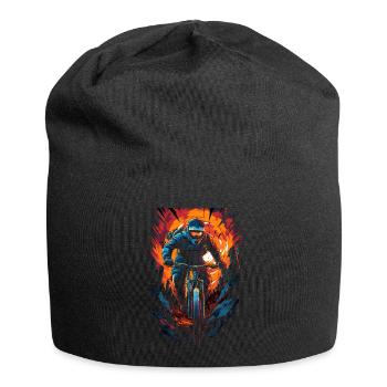 Downhill Biker Mountain Bike Design - Jersey Beanie - black - Front