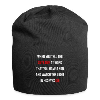 Flirten auf der Arbeit als Mutter Spruch Englisch - Jersey-Beanie - Schwarz - Vorne