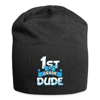 1st Grade Dude - Freshman First Grader - Jersey Beanie - black - Front