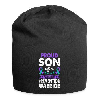 Fils du guerrier de la prévention du suicide - Bonnet en jersey - noir - Devant