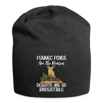 Les renards Fennec dans le désert sont irrésistibles - Bonnet en jersey - noir - Devant