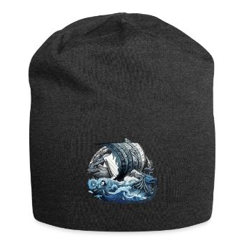 Viking ship Norse warrior Odin Vikings - Jersey Beanie - charcoal grey - Front