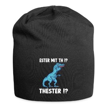 Esther Meme Trex Dinosaurier T-Rex Namens - Jersey-Beanie - Schwarz - Vorne