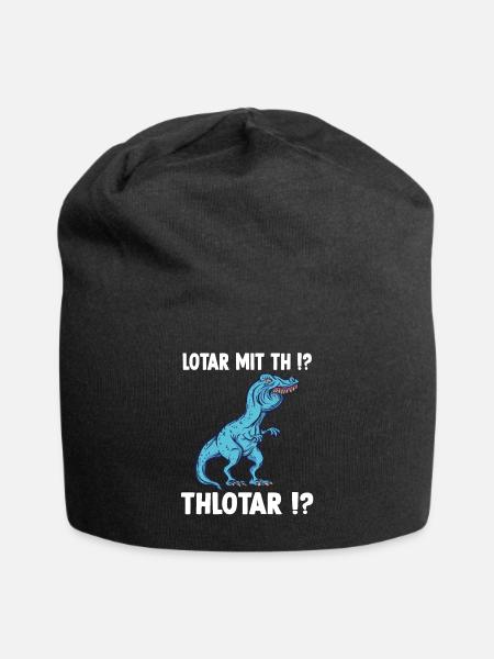 Lotar Meme T-Rex Dinosaurier Lothar Namens - Jersey-Beanie - Schwarz