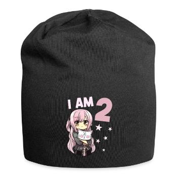 2 Jahre Mädchen Anime Kawaii Katze 2. Geburtstag - Jersey-Beanie - Schwarz - Vorne