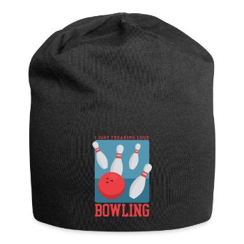 Bowling Spieler Bowlingspieler Bowlen Geschenk - Jersey-Beanie - Schwarz - Vorne