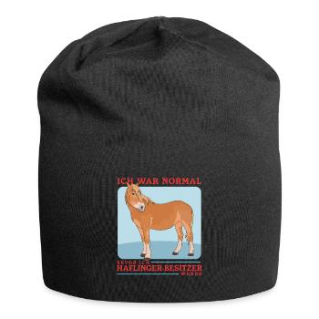 Haflinger Pferde Haffi Pferdebesitzer Geschenk - Jersey-Beanie - Schwarz - Vorne